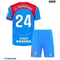 Camisa de Futebol Atletico Madrid Robin Le Normand #24 Equipamento Alternativo Infantil 2025-26 Manga Curta (+ Calças curtas)
